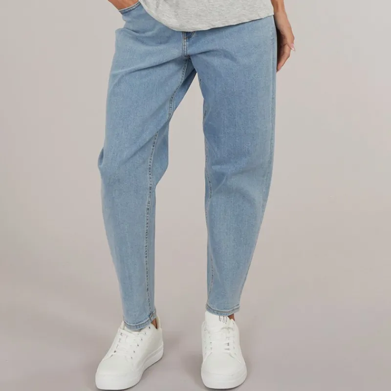 Discount JJXX Dame Lisbon Høj Talje Mom Jeans Lyseblå Denim