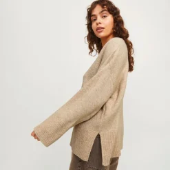 Outlet JJXX Dame Lucca V-hals Trøje Peyote beige