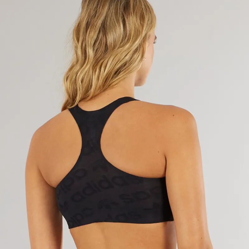 Hot adidas Originals Dame Microterrot Monogram Racer Crop Top Sort