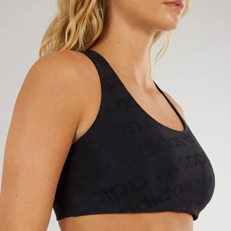 Hot adidas Originals Dame Microterrot Monogram Racer Crop Top Sort