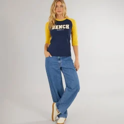 Online Bench Dame Morr 3/​4 Ærme T-shirt Navy /​ Sennep Marineblå