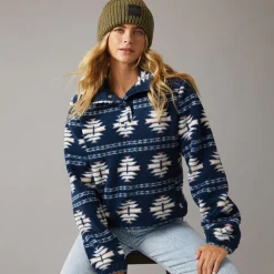 Online Bench Dame Navo Borg Fleece Navy Marineblå