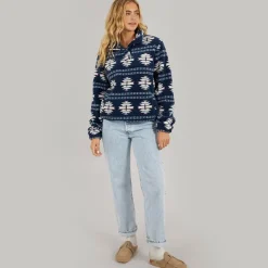 Online Bench Dame Navo Borg Fleece Navy Marineblå