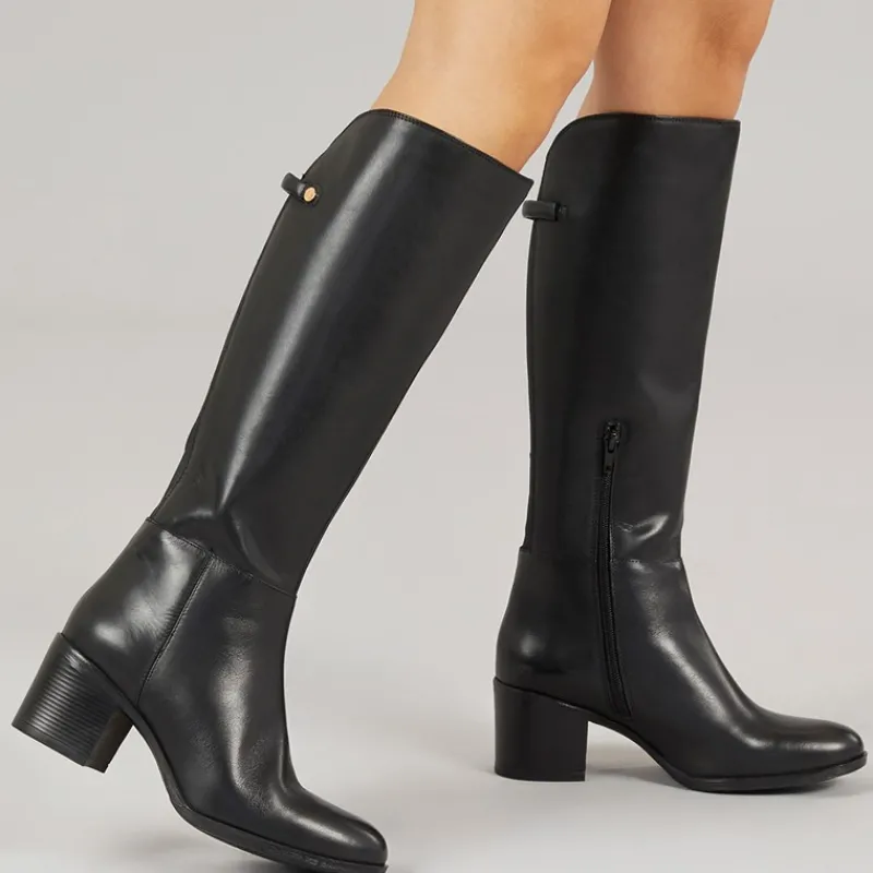 Clearance GEOX Dame Nieuwe Kniehoge Laarzen Zwart