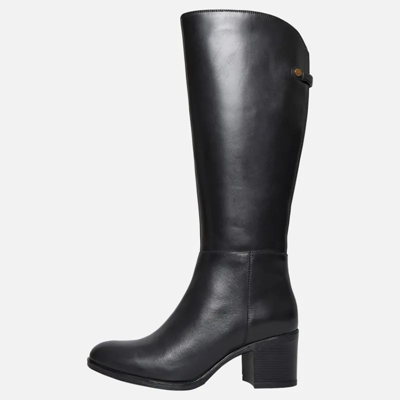 Clearance GEOX Dame Nieuwe Kniehoge Laarzen Zwart