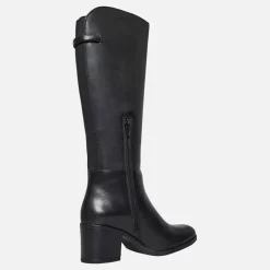Clearance GEOX Dame Nieuwe Kniehoge Laarzen Zwart