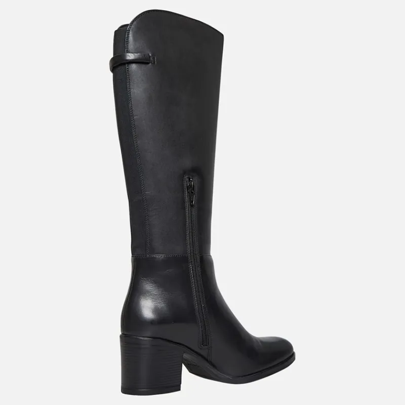 Clearance GEOX Dame Nieuwe Kniehoge Laarzen Zwart