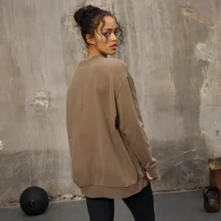 Everlast Dame Oversized Crew Neck Sweatshirt Fossil Brun