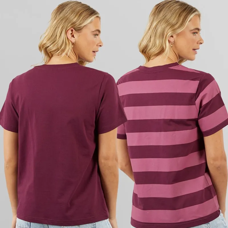 Best Lagooners Dame Oxbow 2 Pak T-shirts Blomme/Rosebud Bordeaux