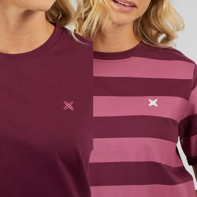 Best Lagooners Dame Oxbow 2 Pak T-shirts Blomme/Rosebud Bordeaux