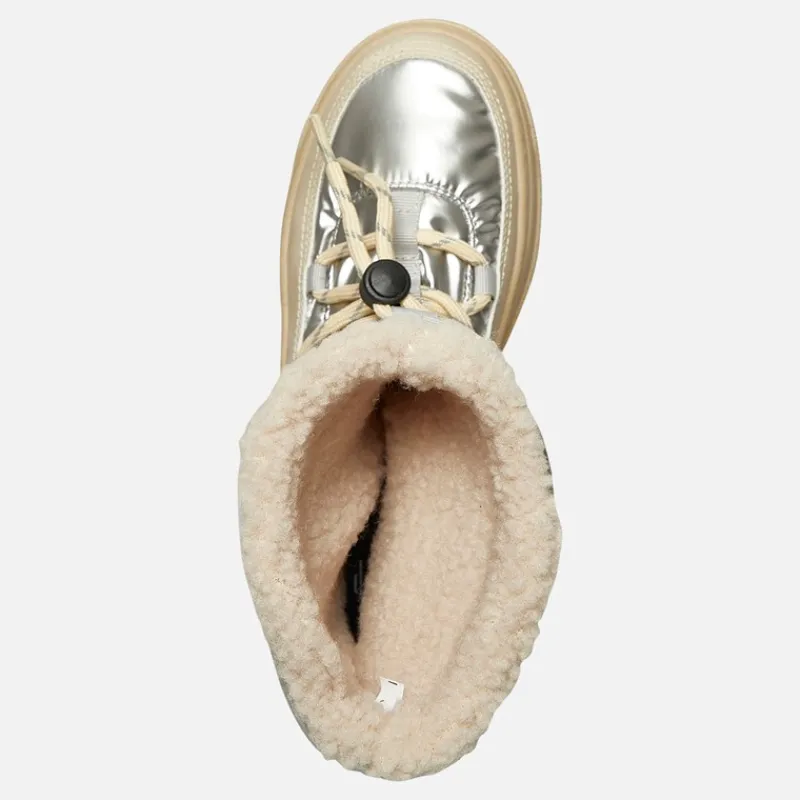 Sale GAP Dame Paradis Høj Nylon Sne støvler Off White Metallisk Sølvfarvet