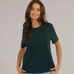 Clearance Vero Moda Dame Paulina Kort Ærme T-Shirt Pine Grove
