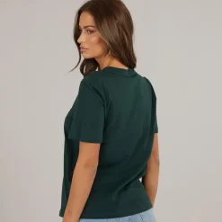 Clearance Vero Moda Dame Paulina Kort Ærme T-Shirt Pine Grove