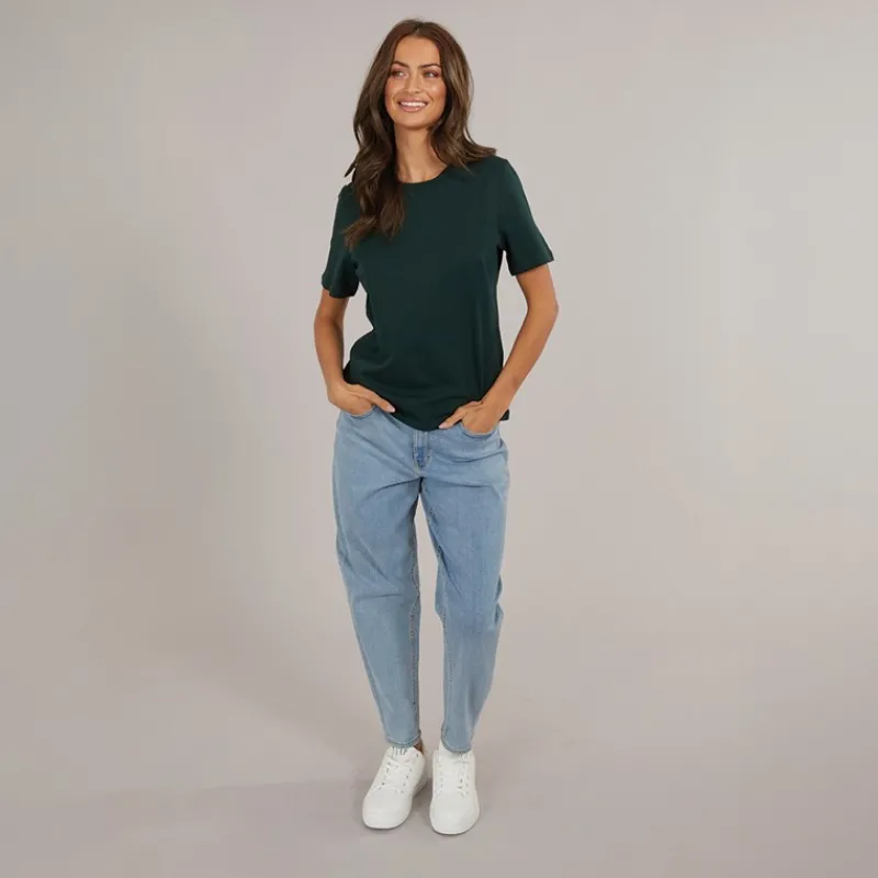 Clearance Vero Moda Dame Paulina Kort Ærme T-Shirt Pine Grove