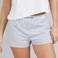 Discount G-STAR Dame pyjamas sæt Bright White/Light Grey Marl Lysegrå Mergel