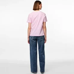 New Pieces Dame Ria Stribet T-shirt Pastel Lavender