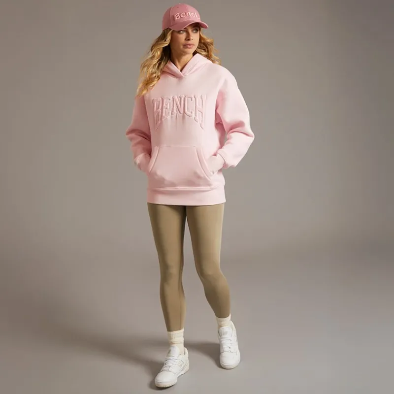 New Bench Dame Riddy Oversized Hættetrøje Pink Frost Lys lyserød
