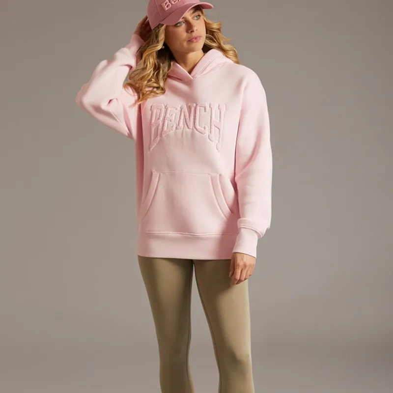 New Bench Dame Riddy Oversized Hættetrøje Pink Frost Lys lyserød
