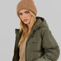 Online Bench Dame Ryelle Maxi Lang Puffer Jakke Khaki kakigrøn