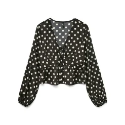 Best Vero Moda Dame Savana Lang Ærme V-Hals Top Sort