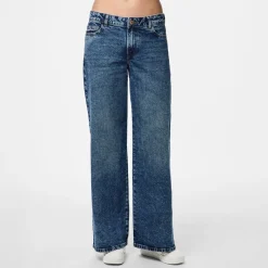 Sale Pieces Dame Selma vide bukser Medium Blue Denim