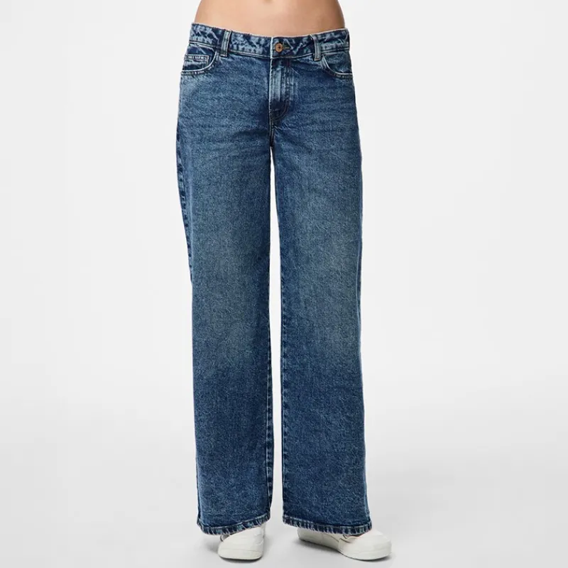 Sale Pieces Dame Selma vide bukser Medium Blue Denim
