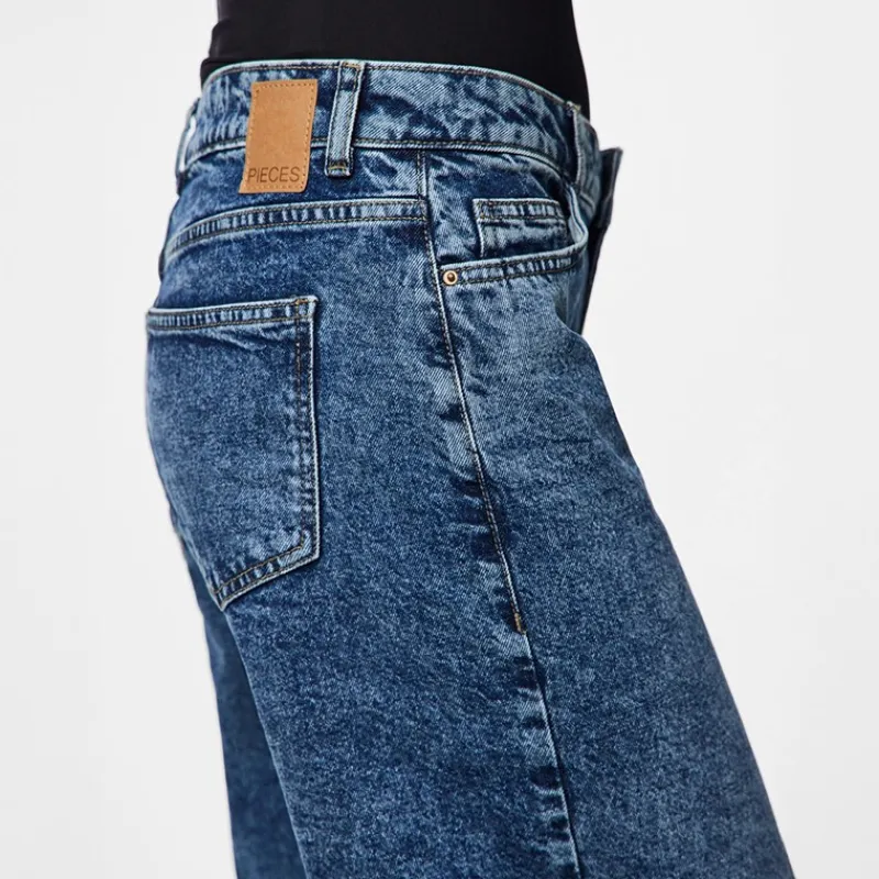 Sale Pieces Dame Selma vide bukser Medium Blue Denim