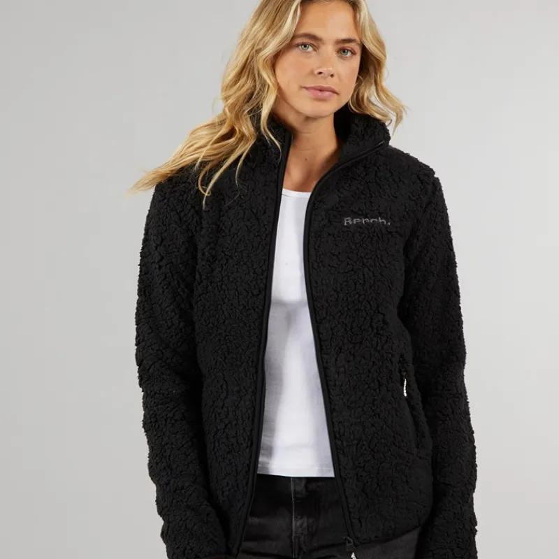 New Bench Dame Sherpa Fleece Jakke Sort