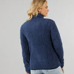New Bench Dame Sherpa Fleece Jakke Blå Marineblå