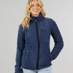 New Bench Dame Sherpa Fleece Jakke Blå Marineblå