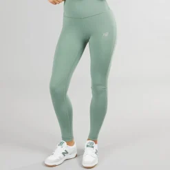 Clearance New Balance Dame Sleek NB Dry Højtaljede Tætsiddende Leggings Mørk Enebær