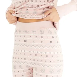 Clearance Bench Dame Soffi Loungewear Set Stoflig Rosa Fairisle Lyserød