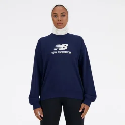 Discount New Balance Dame Sports Essentials French Terry Logo Sweatshirt NB Navy