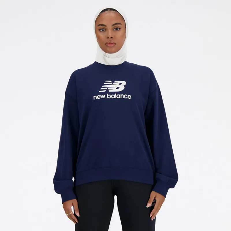 Discount New Balance Dame Sports Essentials French Terry Logo Sweatshirt NB Navy