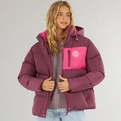 Sale Lagooners Dame St Austell Kort Dunjakke Burgundy