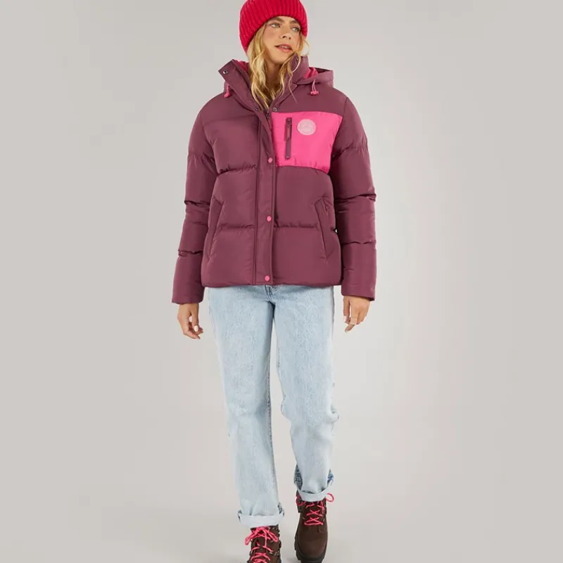 Sale Lagooners Dame St Austell Kort Dunjakke Burgundy