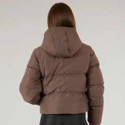 Sale Closure London Dame Storm Cuff Kort Puffer Jakke Kaffe Brun