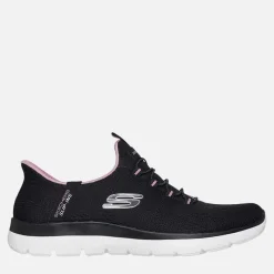 Online SKECHERS SPORT Dame Summits Drømmesøger Slip-In Sneakers Black & Purple/Mauve Sort