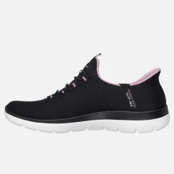Online SKECHERS SPORT Dame Summits Drømmesøger Slip-In Sneakers Black & Purple/​Mauve Sort