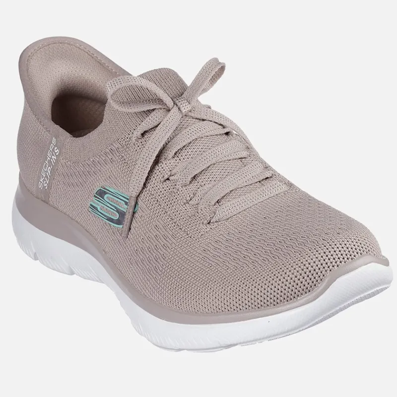 Hot SKECHERS SPORT Dame Summits Slip in Nye Daglige Sneakers Natural beige