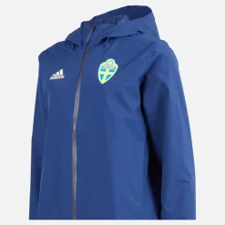 Sale adidas Dame SVFF Sverige Vandtæt Storm Jakke Team Navy Blue/​Easy Yellow