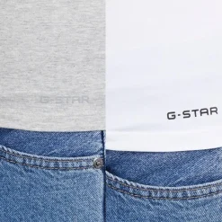 G-STAR Dame to pak vest Bright White/Light Grey Marl Lysegrå Mergel