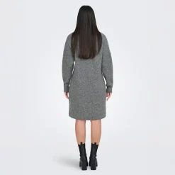 Clearance Only Dame Tokyo Kjole med Lynlås Mørkegråmeleret