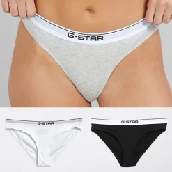 G-STAR Dame tre pak hipster trusser Light Grey Marl/Bright White/Sort Flerfarvet