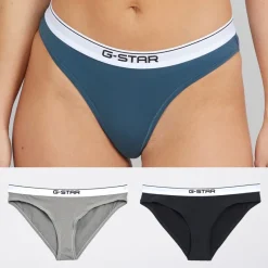 Best G-STAR Dame tre pak hipster trusser Stargazer/Steel Gray/Navy Flerfarvet