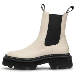 Outlet LÄST Dame Trixy Læderstøvler Off White