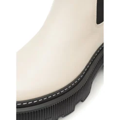 Outlet LÄST Dame Trixy Læderstøvler Off White