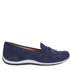 Best GEOX Dame Vega Moc Tassel Loafers Blå Marineblå