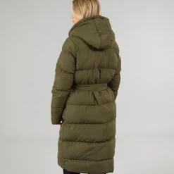 Best Brave Soul Dame Vindtæt Lang Pufferjakke Khaki
