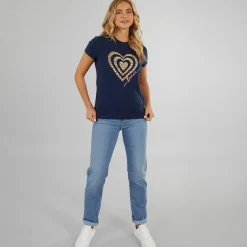 Online Bench Dame Wildheart T-shirt Blå Marineblå